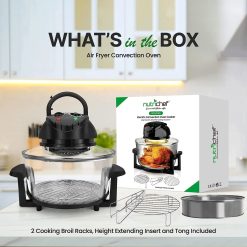 Alternative view of 18 Quart Convection Countertop Air Fryer – See through Glass for Best Cooking Results – Air Fryer, Roaster, Bake, Grill, Steam & Roast – Includes Glass Bowl, Broil Rack & Toasting Rack