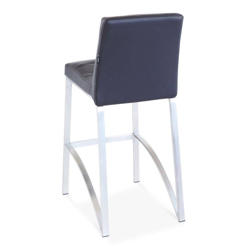 Zuri Furniture Lynx Counter Height Contemporary Bar Stool with Metal Base – Black - Image 3