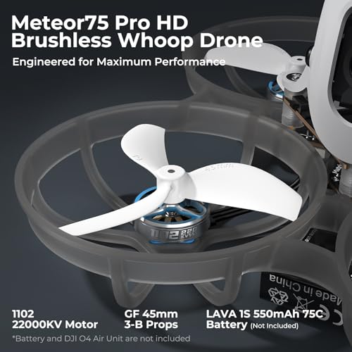 BETAFPV Meteor75 Pro Brushless Whoop Quadcopter with Matrix 1S 3IN1 HD FC, 1102 22000KV Motor, 45mm 3-Blade Prop Compatible for O4 Air Unit for FPV Filmmakers Enthusiasts Flight Indoor Outdoor – PNP - Image 5