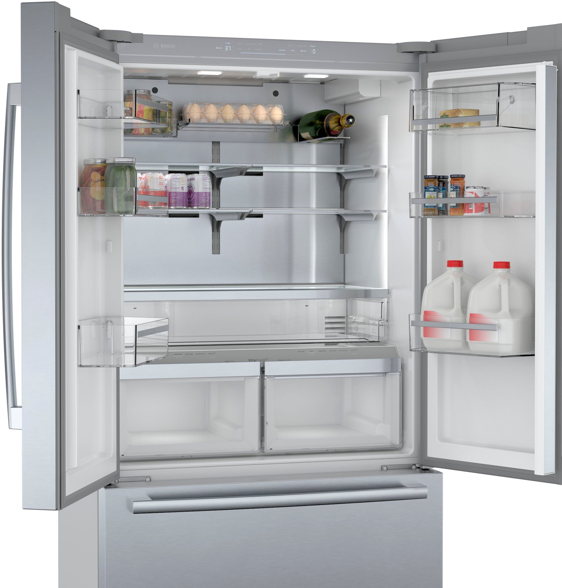 Bosch – 800 Series 21 Cu. Ft. French Door Counter-Depth Smart Refrigerator – Stainless steel - Image 7
