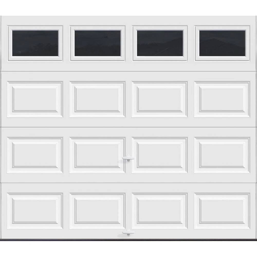Clopay Classic Collection 8 ft. x 7 ft. 6.5 R-Value Insulated White Garage Door with Plain Window 111378