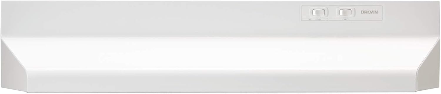 Broan-NuTone 42-inch Under-Cabinet Convertible Range Hood with 2-Speed Exhaust Fan and Light, 210 Max Blower CFM, White - Image 2
