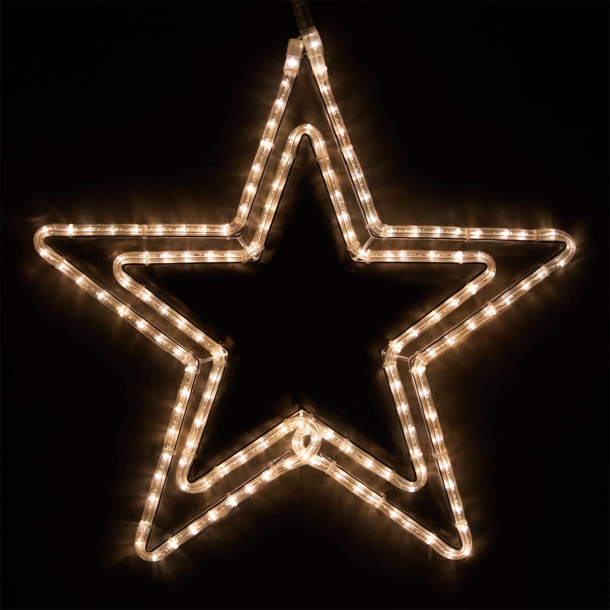 24 LED Double 5 Point Star, Warm White Lights